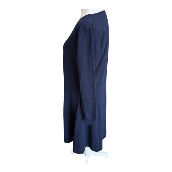 Oliver Charles Merino Wool Yak Navy Blue All-Season Swing Dress M - Picture 5 of 13